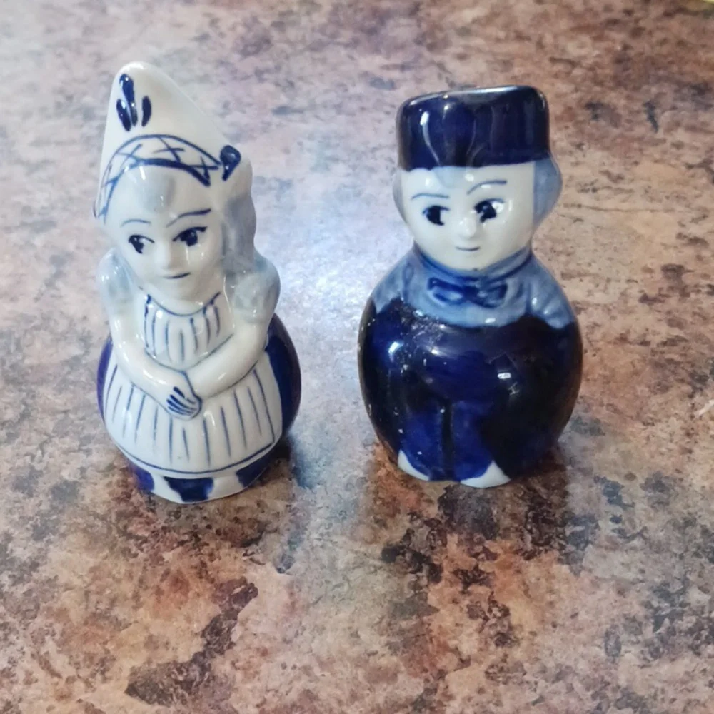VINTAGE Danish Girl & Boy Salt & Pepper Shakers Set